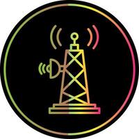 Signal Tower Line Gradient Due Color Icon Design vector