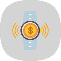 Contactless Flat Curve Icon Design vector