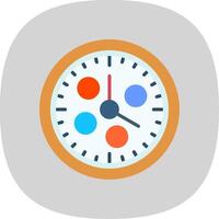 reloj plano curva icono diseño vector