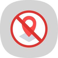 Prohibited Sign Flat Curve Icon Design vector