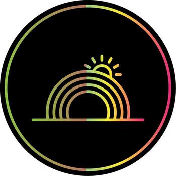 Rainbow Line Gradient Due Color Icon Design vector