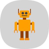 robot plano curva icono diseño vector