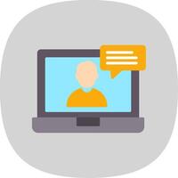 OnLine Circle Multi Circle chat Flat Curve Icon Design vector