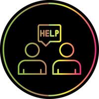 Ask For Help Line Gradient Due Color Icon Design vector