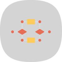 Algorithm Flat Curve Icon Design vector