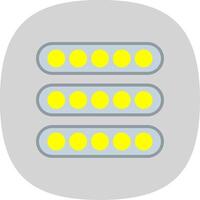 Led Light Flat Curve Icon Design vector