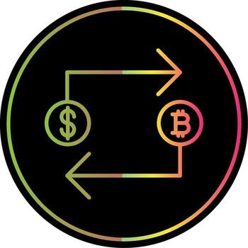 Bitcoin Exchange Line Gradient Due Color Icon Design vector