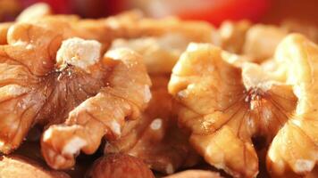 walnut on a plate on table video