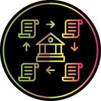 Distributed Ledger Line Gradient Due Color Icon Design vector
