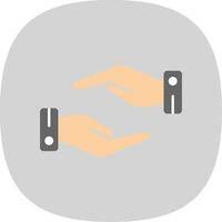 Support Hands Gesture Flat Curve Icon Design vector