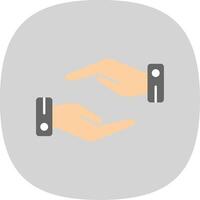 Support Hands Gesture Flat Curve Icon Design vector