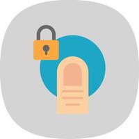 Touch Lock Flat Curve Icon Design vector