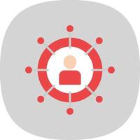 Social Network Flat Curve Icon Design vector