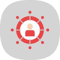 Social Network Flat Curve Icon Design vector