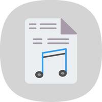 Music File Flat Curve Icon Design vector