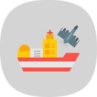 Ship Flat Curve Icon Design vector