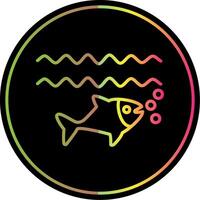 Fish Line Gradient Due Color Icon Design vector