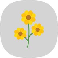 Flower Flat Curve Icon Design vector