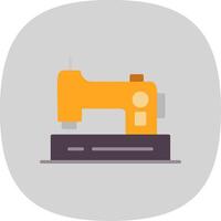 Sewing Machine Flat Curve Icon Design vector