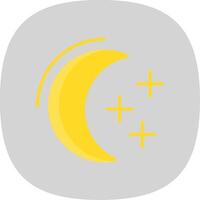 Luna plano curva icono diseño vector