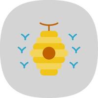 Bee Hive Flat Curve Icon Design vector
