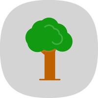 Tree Flat Curve Icon Design vector