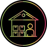 Warehouse Manager Line Gradient Due Color Icon Design vector
