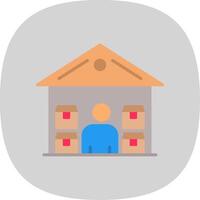 Warehouse Manager Flat Curve Icon Design vector