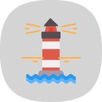 Lighthouse Flat Curve Icon Design vector