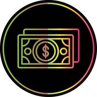 Money Line Gradient Due Color Icon Design vector