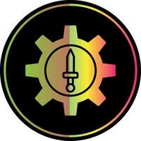 Attack Glyph Due Color Icon Design vector