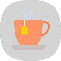 taza de té plano curva icono diseño vector