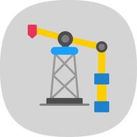 Oil Derrick Flat Curve Icon Design vector