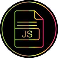 js archivo formato línea degradado debido color icono diseño vector