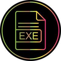 EXE File Format Line Gradient Due Color Icon Design vector