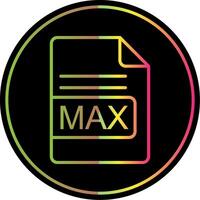 MAX File Format Line Gradient Due Color Icon Design vector