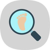 Footprint Flat Curve Icon Design vector
