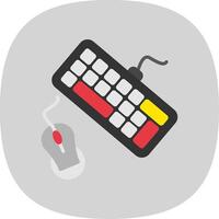 teclado y ratón plano curva icono diseño vector