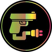 pistola glifo debido color icono diseño vector