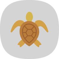 mar Tortuga plano curva icono diseño vector