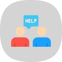 Ask For Help Flat Curve Icon Design vector