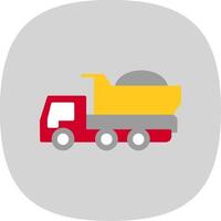 Dumper Truck Flat Curve Icon Design vector