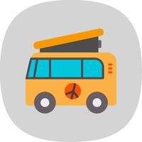 Camper Van Flat Curve Icon Design vector