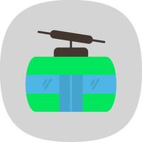 Cableway Flat Curve Icon Design vector