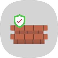 Wall Security Flat Curve Icon Design vector