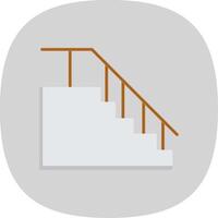 escalera plano curva icono diseño vector