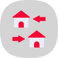 Change Of Housing Flat Curve Icon Design vector