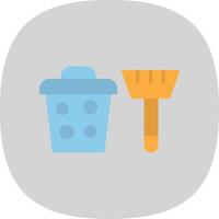 Cleaning Equipment Flat Curve Icon Design vector