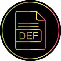 DEF File Format Line Gradient Due Color Icon Design vector