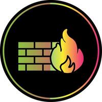 Firewall Glyph Due Color Icon Design vector